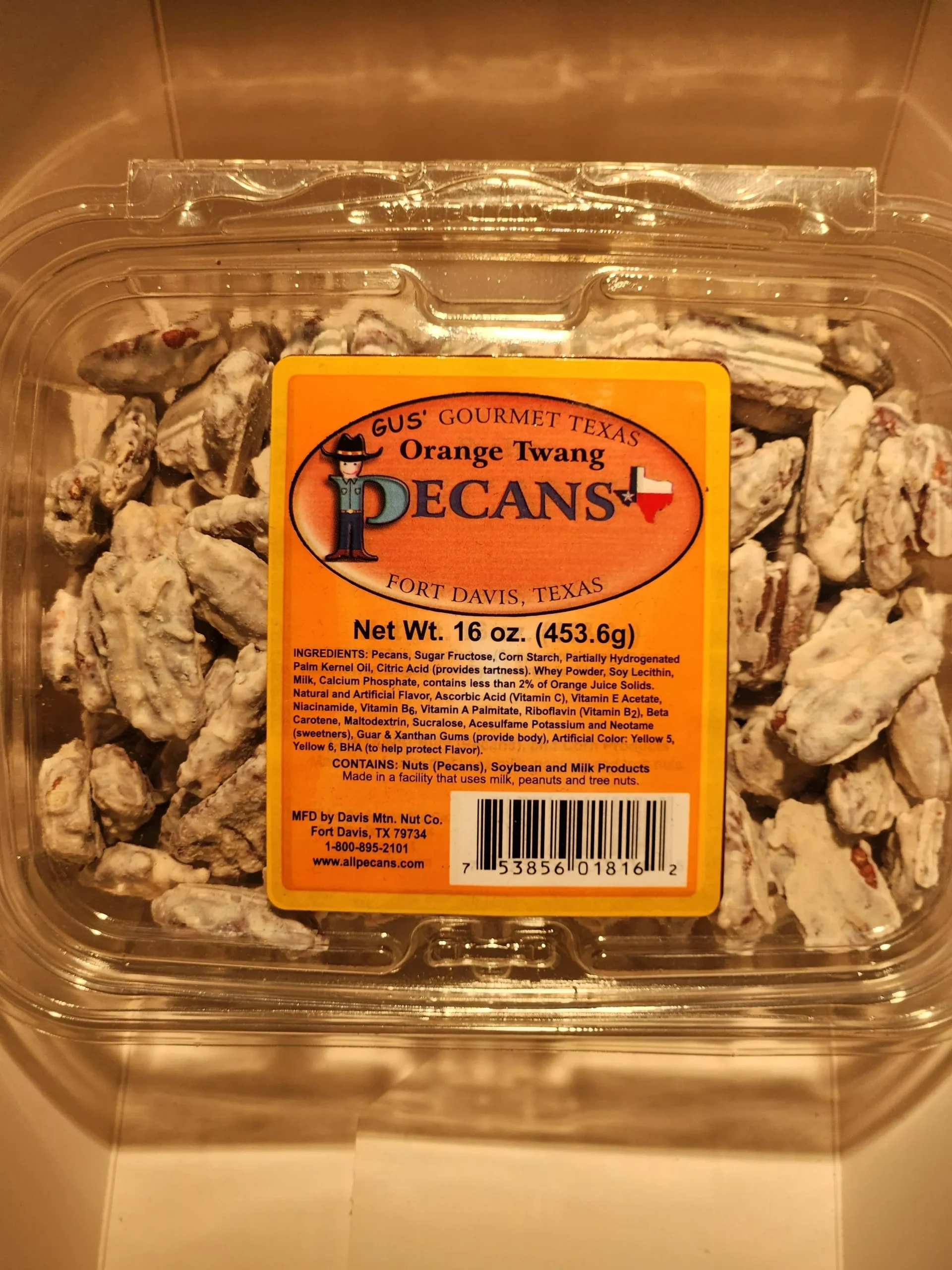 1 lb. Orange Twang Pecans