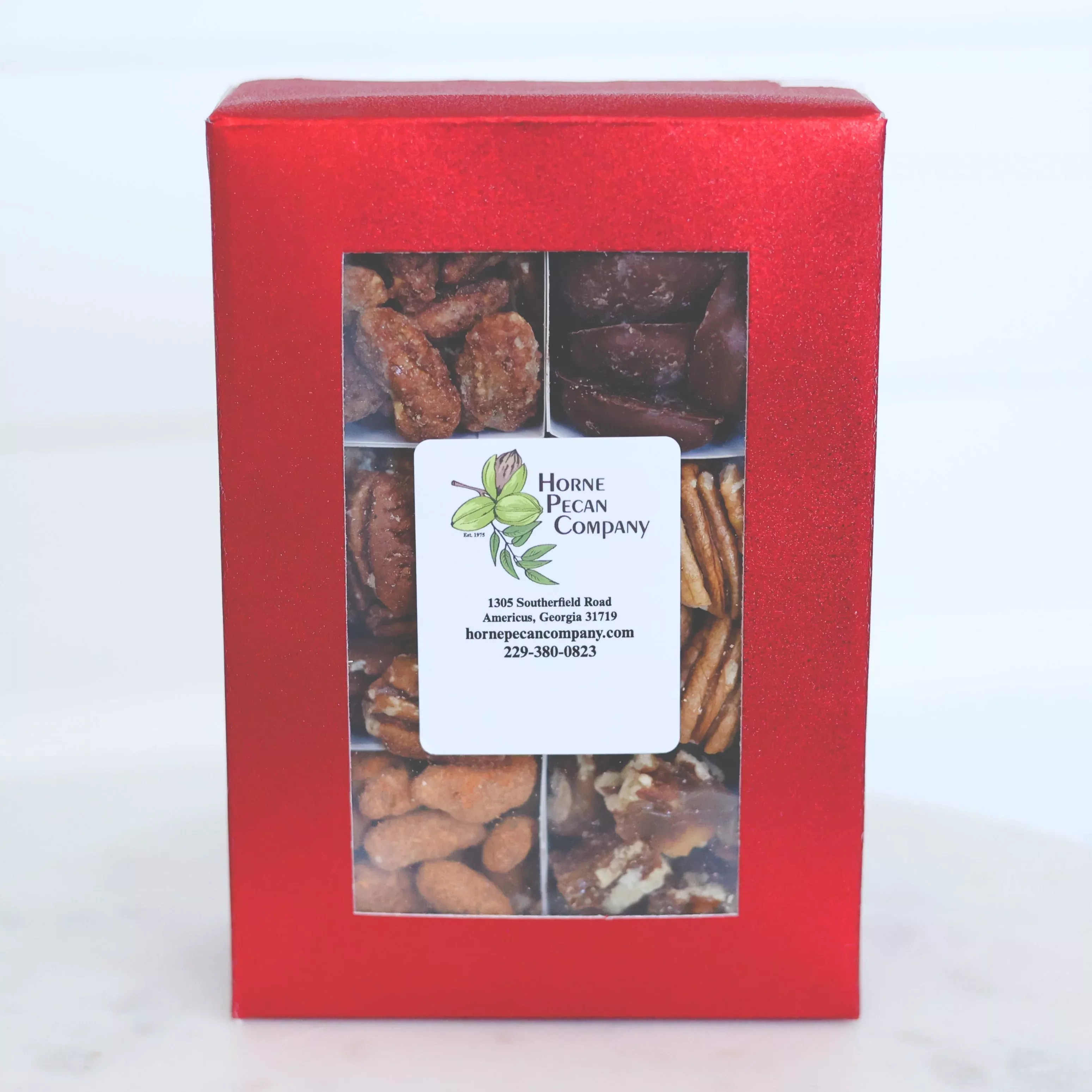 6 Section Pecan Candy Sampler Box