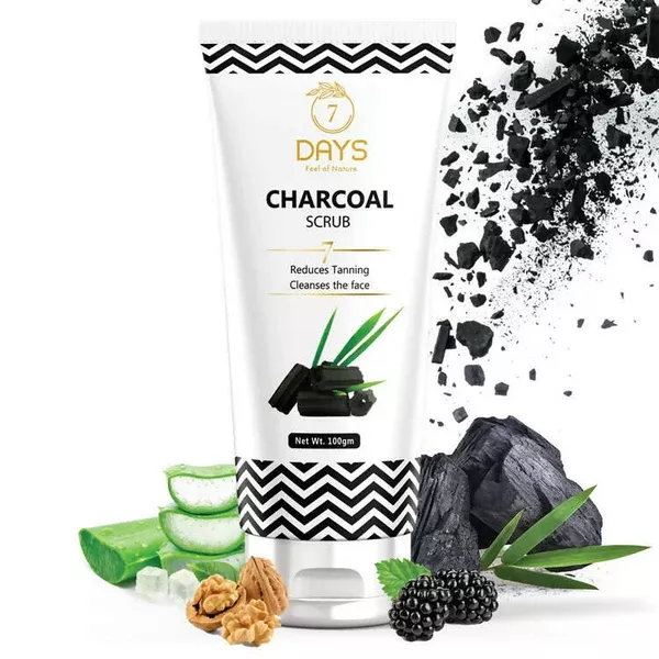 7 Days Activated Charcoal Face Scrub - 100 gm