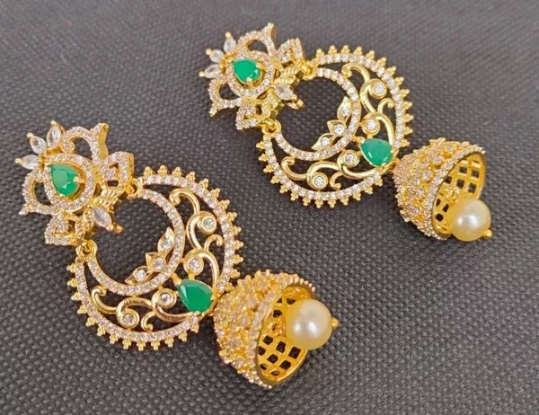 AD Emeralds Designer Jhumkas