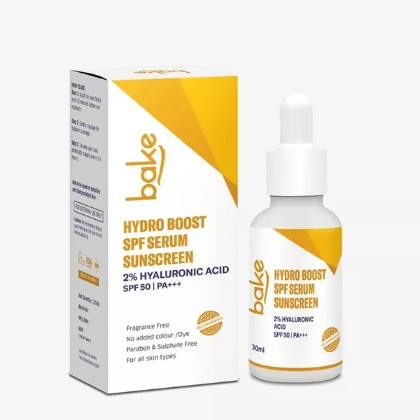 Bake 2% Hyaluronic Acid Hydro Boost Sunscreen Serum Spf 50 Pa+++ - 30 ml