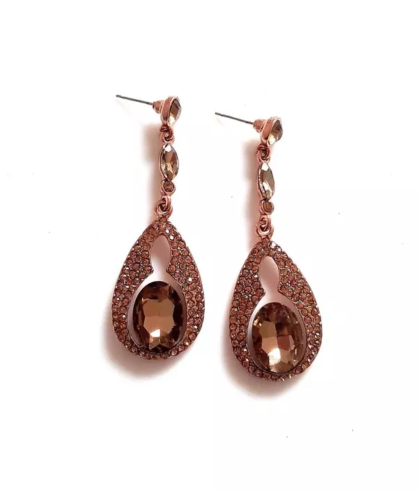 Bling Accessories Glass Crystal Stone Studded Metal Earrings