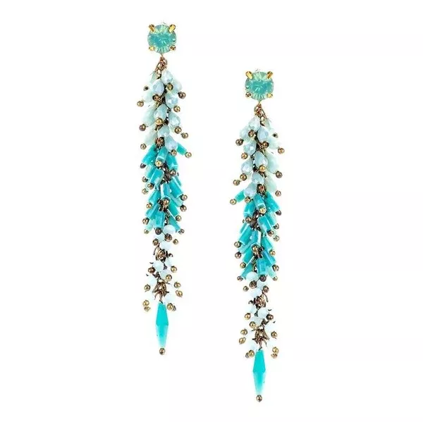 Bling Accessories Handmade Crystallized Long Earrings