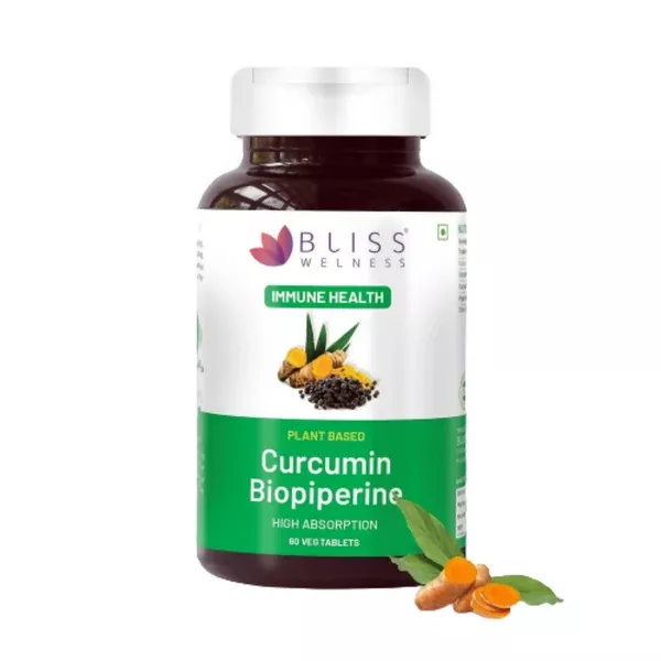 Bliss Welness Curcumin Biopiperine Tablets - 60 tabs