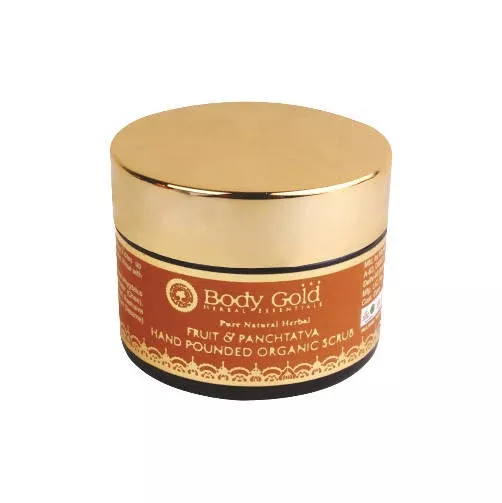 Body Gold Fruit & Panchtatva Hand Pounded Organic Scrub - 50 gm