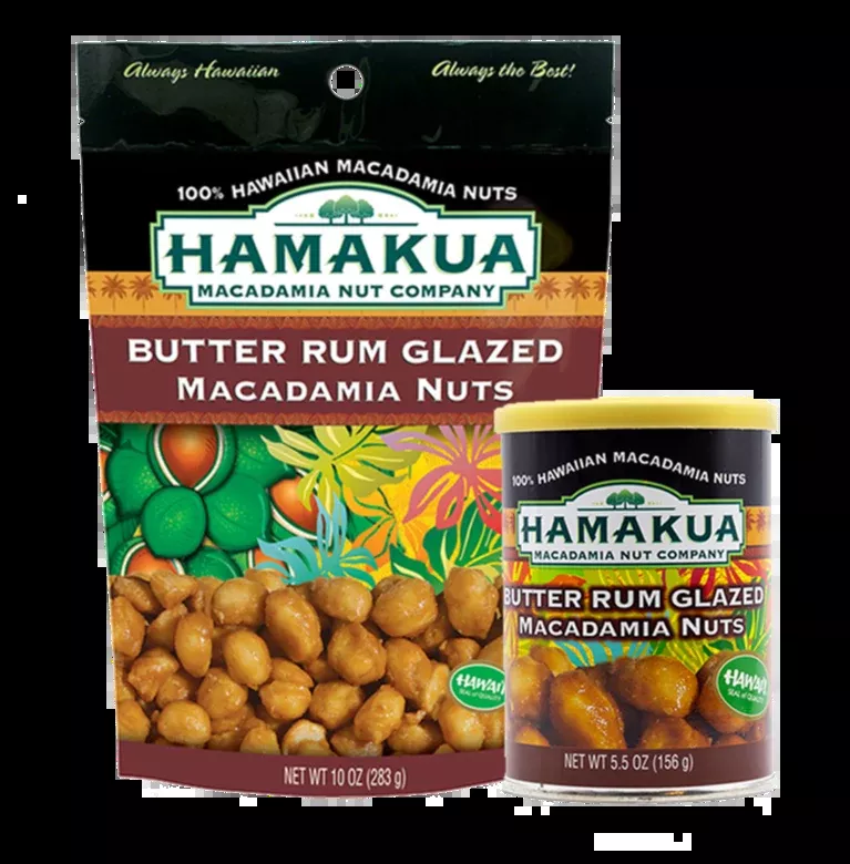 Butter Rum Glaze Macadamia Nuts
