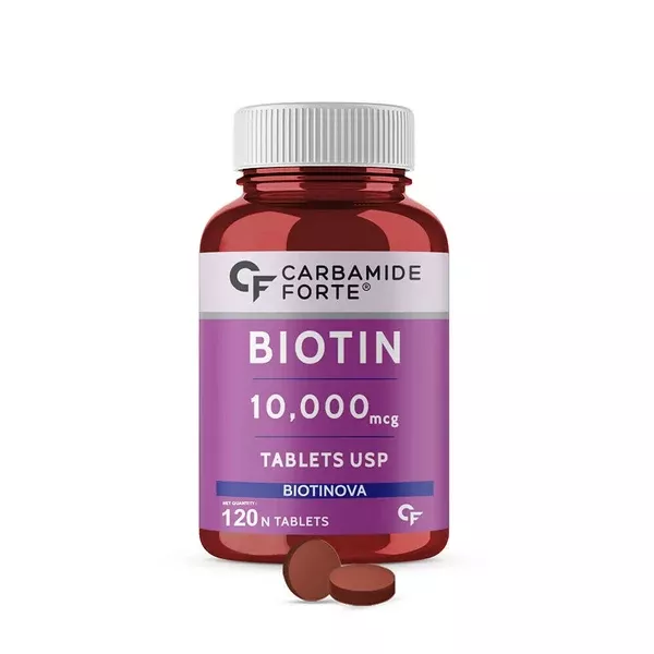 Carbamide Forte Biotin 10000mcg Tablets - Unflavored - 120 tabs