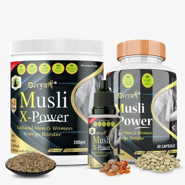 Divya Shree Musli X-Power Cap, Oil and Prash Combo - Combo
