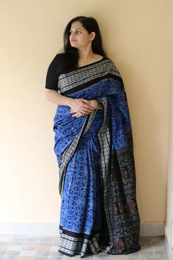 Earthyweaves Krishnakriti Sambalpuri Saree
