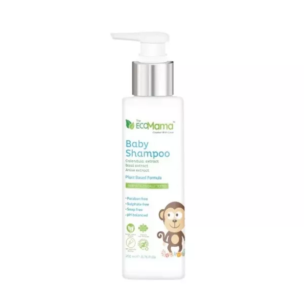 The Eco Mama Baby Shampoo With Aloevera, Basil Leaf Extract - 200 ml