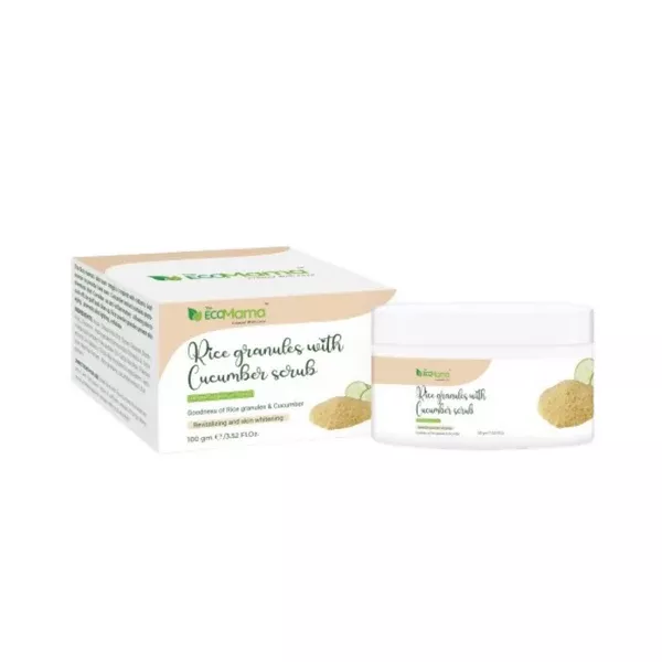 The Eco Mama Rice Granules With Cucumber Face Scrub - 100 gm