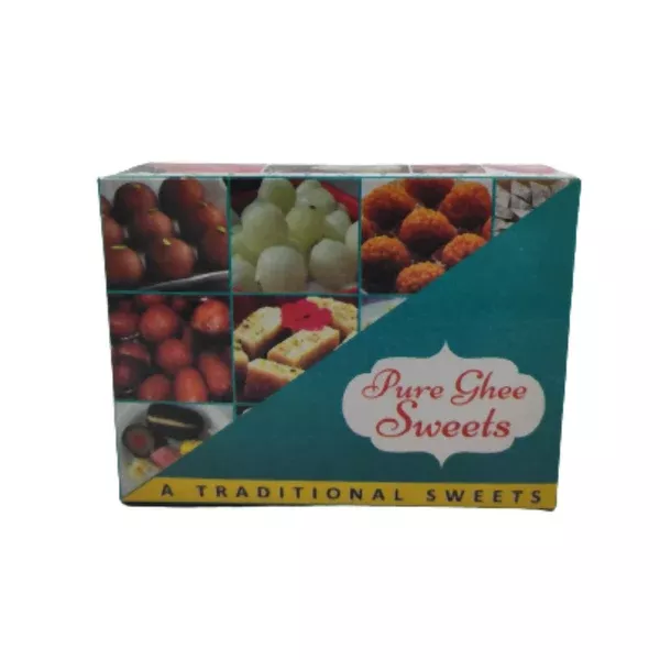 Empty DIY Sweets Gift Box For Diwali, Chocolates, Snack & Return Gifts (Green) Size 500 Gm Storage - Pack of 50