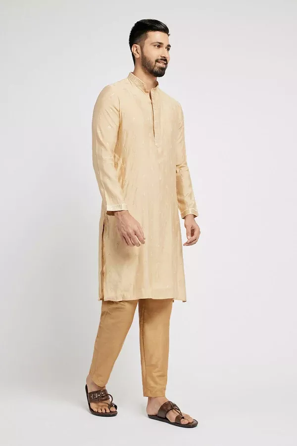 Ethnic India Beige solid Pant for Men - S