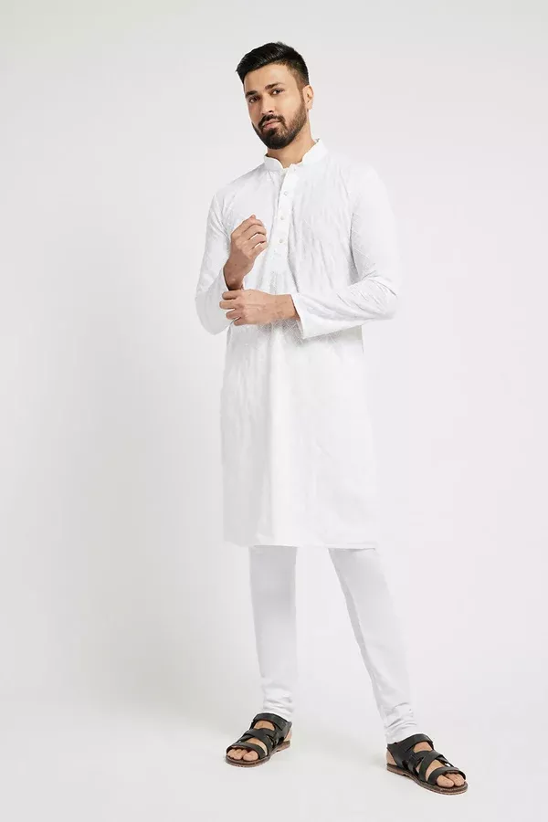 Ethnic India White Churidar for Men - M