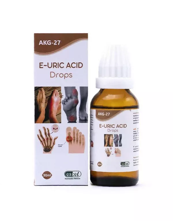 Excel Pharma E-Uric Acid Drops - 30 ml - Pack of 2