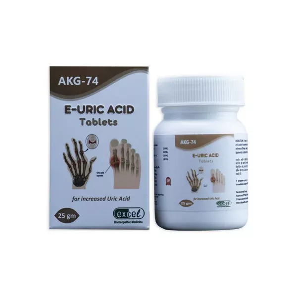 Excel Pharma E-Uric Acid Tablets - 25 gm - Pack of 2