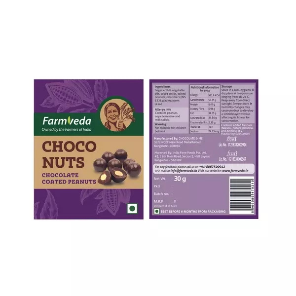 Farmveda Chocolates-Choconuts - 30 gm - Pack of 2