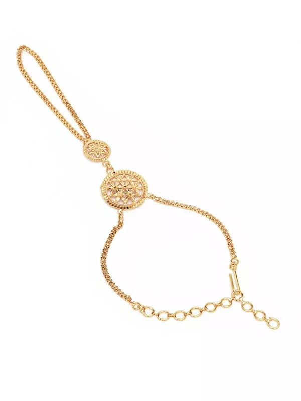 Golden Haathphool (Gold) - Ruby Raang - One Size