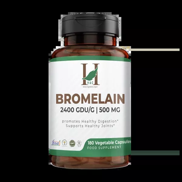 H&C Herbal Bromelain Veg Capsules - 180 caps