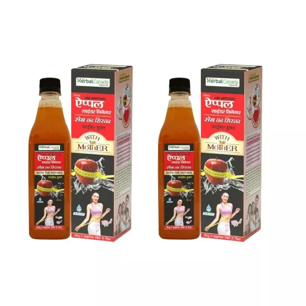 Herbal Canada Apple Cider Vinegar with Mother - 500 ml - Pack of 2