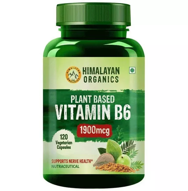 Himalayan Organics Plant-Based Vitamin B6 Capsules - 120 caps