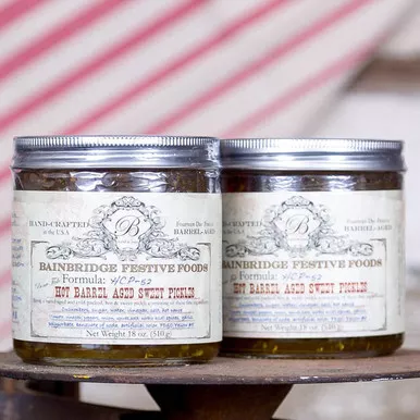 Hot Barrel Aged Sweet Pickles