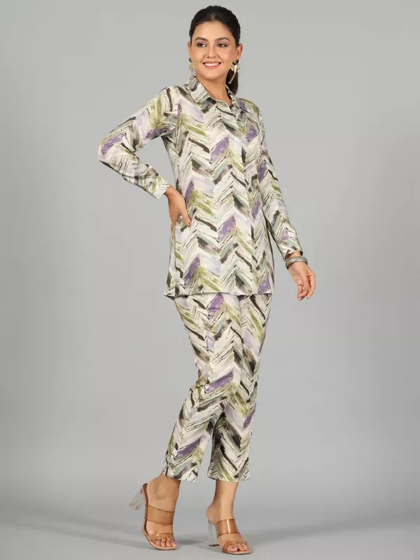 Juniper Women Green Rayon Printed Clothing Set - 3XL