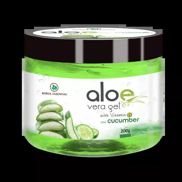 Korus Essential Aloe Vera Gel with Cucumber and Vitamin E - 200 gm