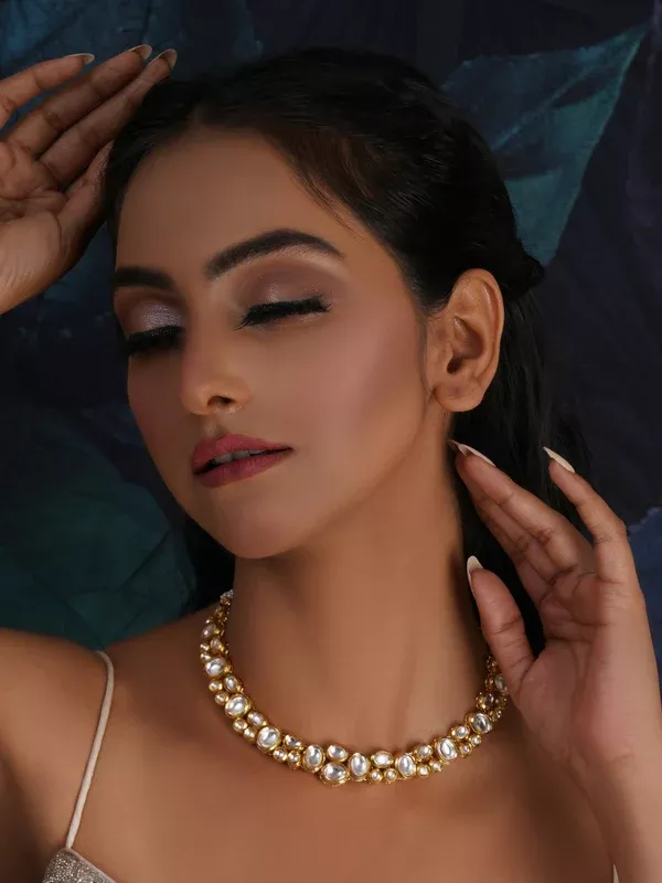 Kundan Neckpiece (Gold) - Ruby Raang - One Size