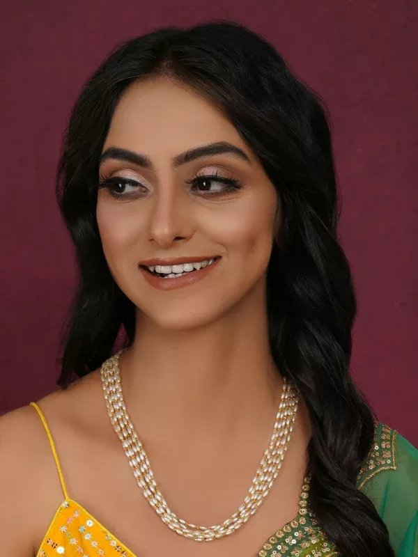 Layered Pearl Neckpiece (Gold) - Ruby Raang - One Size