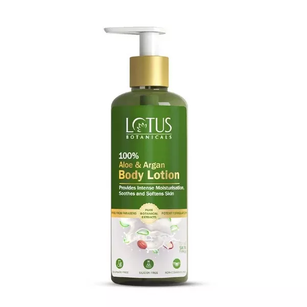 Lotus Botanicals 100% Aloe & Argan Body Lotion - 280 ml