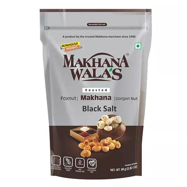 Makhanawala's Roasted Makhana Black Salt - 80 gm