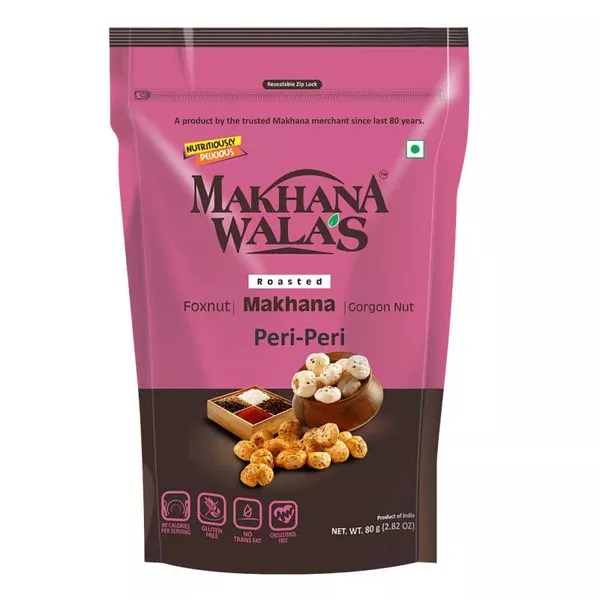 Makhanawala's Roasted Makhana Peri-Peri - 80 gm