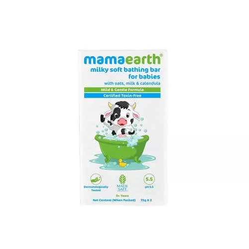 Mamaearth Milky Soft Bathing Bar for Babies - Pack of 2 - 75 gm