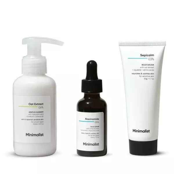 Minimalist Sensitive Skincare Kit - Face Wash, Serum & Moisturizer - kit