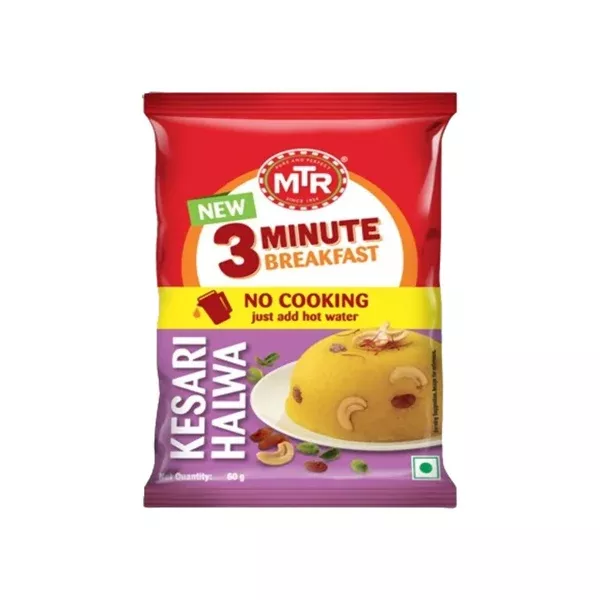 MTR 3 Minute Kesari Halwa Pouch - 60 gm - Pack of 4