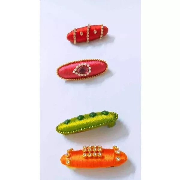 Multi Color Saree Pins - Set of 4