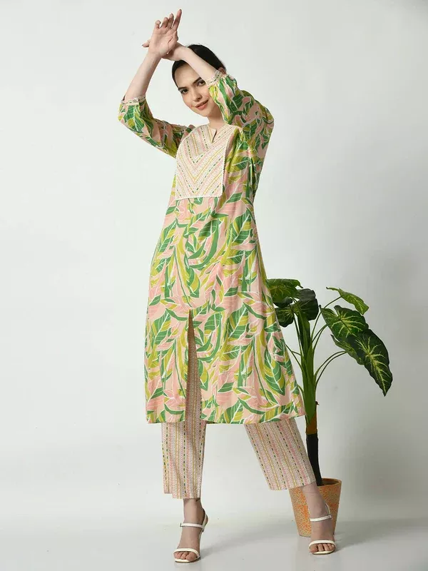 Myshka Women's Multi A-Line Printed Kurta - S