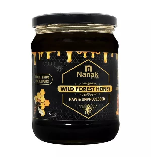 Nanak Wild Forest Raw & Unprocessed Honey-500 gm - 500 gm