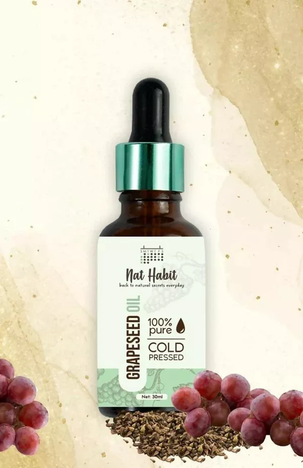 Nat Habit 100% Pure Cold Pressed Grapeseed Oil - 30 ml