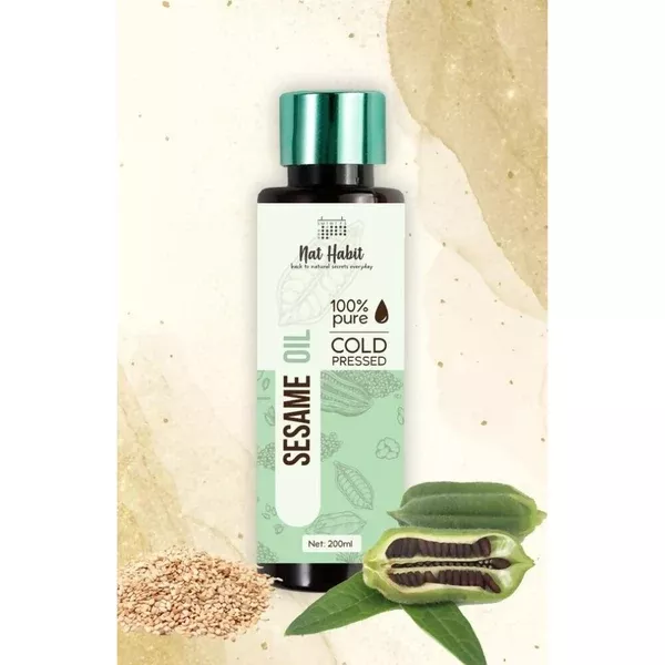 Nat Habit 100% Pure Cold Pressed Sesame (Til) Oil - 200 ml