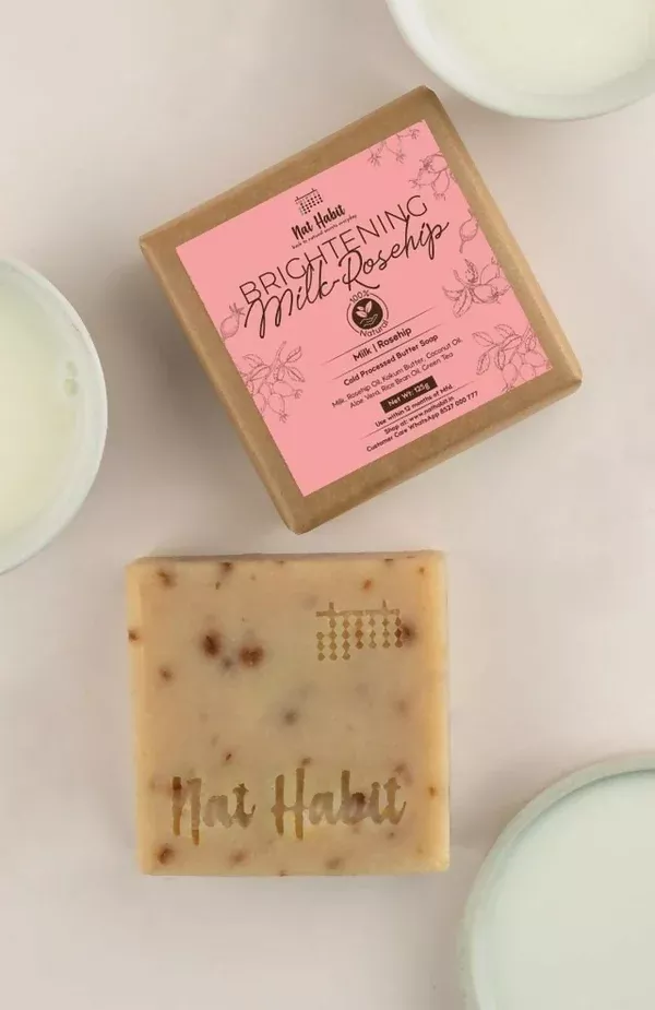 Nat Habit Cold Processed Brightening Milk-Rosehip Soap - 125 gm