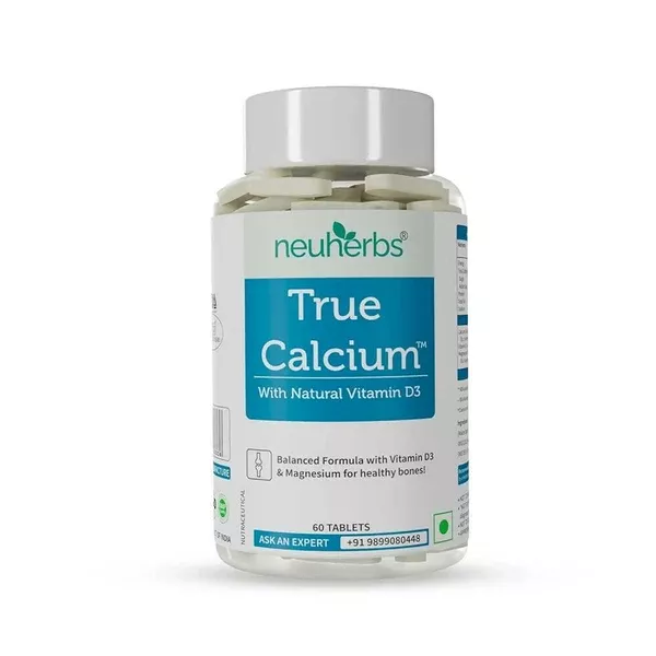 Neuherbs True Calcium 1000mg With Natural Vitamin D3 Tablets - 60 tabs