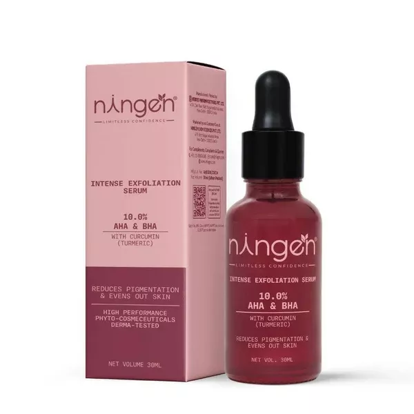 Ningen Intense Exfoliation Serum - 10% AHA BHA with Curcumin - 30 ml