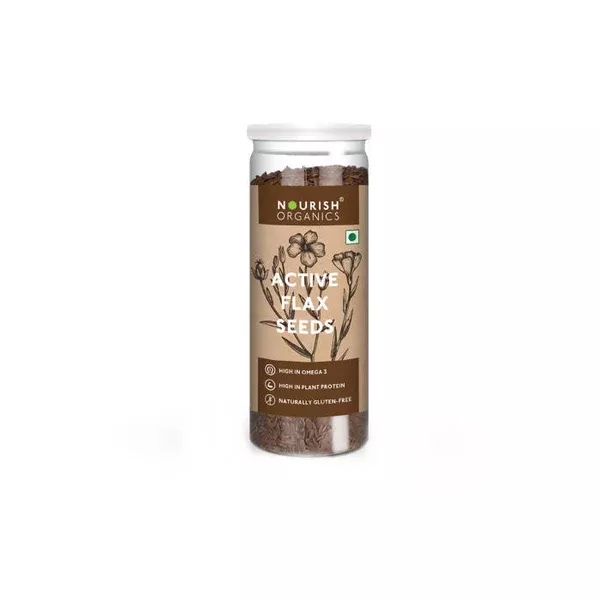 Nourish Organics Active Flax Seeds - 180 gm