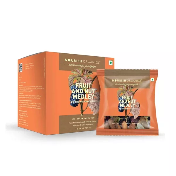 Nourish Organics Fruit and Nut Medley - (35 gm*4 pcs) Pack