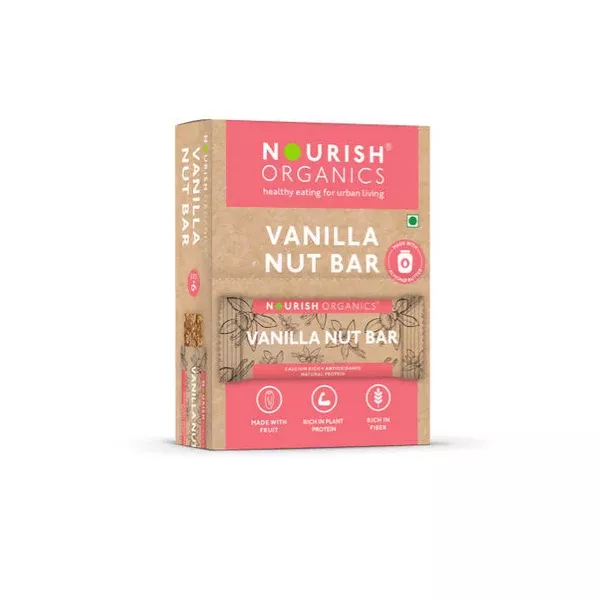 Nourish Organics Vanilla Nut Bar - (30 gm*6 chocolate Bars) Pack