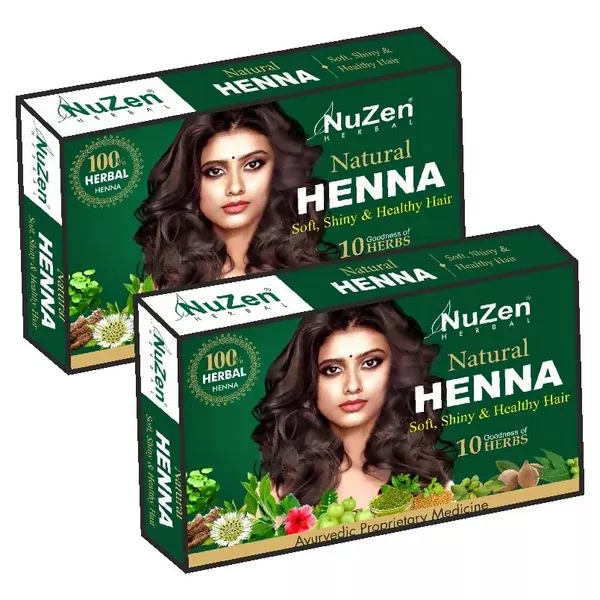 NuZen Herbal Natural Henna - 100 gm - Pack of 2