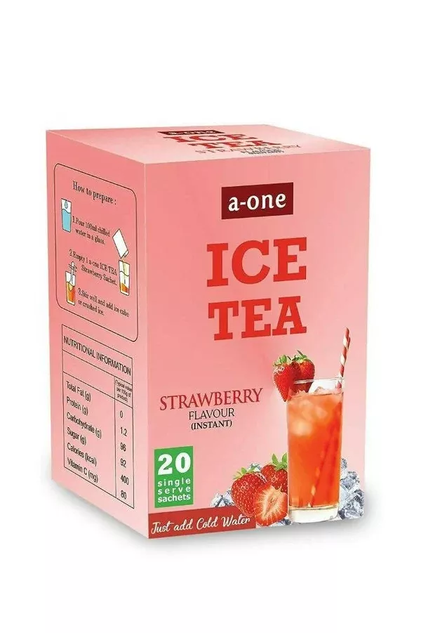 A-One Ice Tea Strawberry Flavour Instant - 20 Sachets