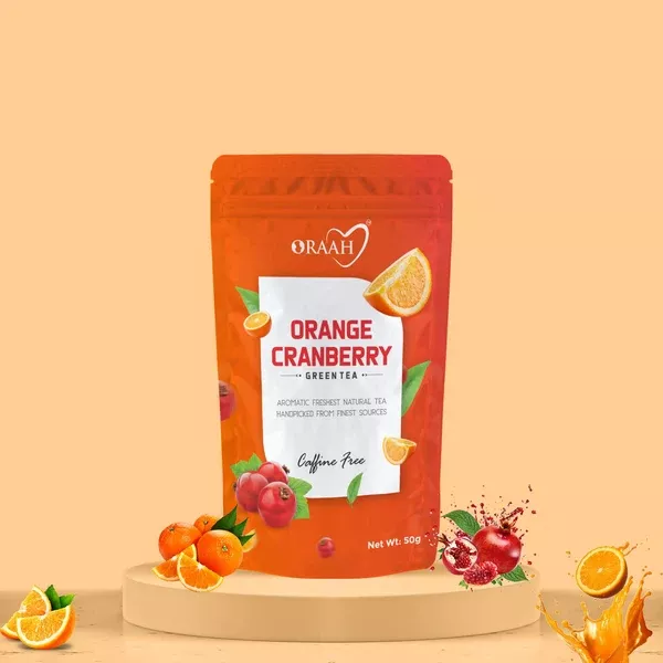Oraah Cranberry Orange Green Tea - 50 gm - Pack of 1